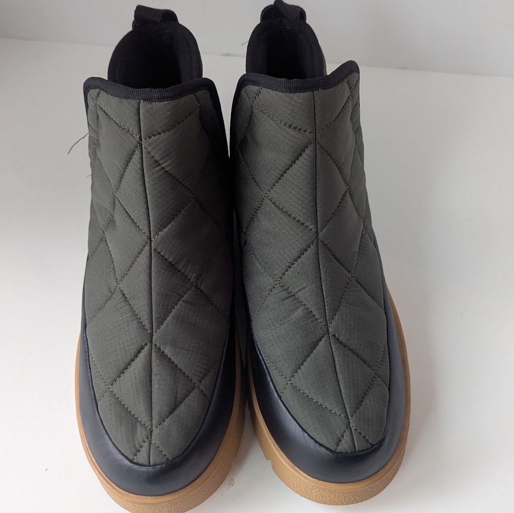 Marc Fisher Quilted Ankle Boots - Green and Black